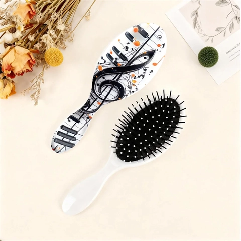Creative Piano Music Notes Printed Air Cushion Hair Brush ABS Scalp Massage Comb For Women Girls Detangling Artistic Styling Tool