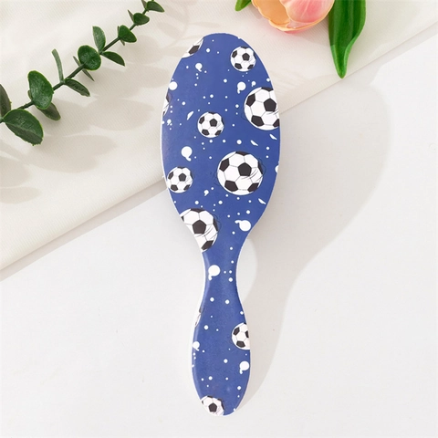 Football Pattern Air Cushion Massage Comb ABS Plastic Ergonomic Portable Hair Styling Detangling Brush For Daily Hair Care