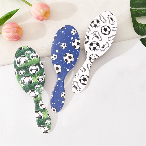 Football Pattern Air Cushion Massage Comb ABS Plastic Ergonomic Portable Hair Styling Detangling Brush For Daily Hair Care