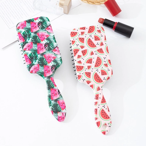 Pettine a Cuscino d'Aria Con Stampa Anguria per Donna Spazzola per Capelli Massaggio Cuoio Capelluto Pettine Districante in Plastica