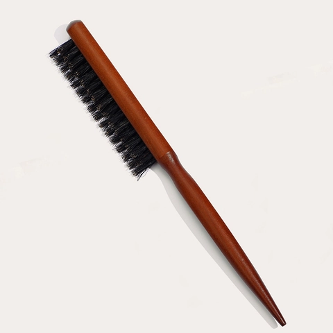 Professional 3 Row Teasing Hair Brush Boar Bristle Tail Comb For Styling Parting Backcombing Hairbrush Plastic Handle Tool