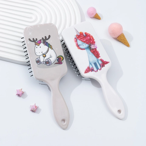 Cartoon Unicorn Air Cushion Hair Brush ABS Massage Comb For Women Kids Portable Detangling Paddle Brush Home Hair Care