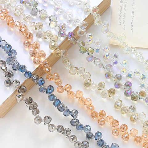 Japanischer Stil Facettierte Tränenform Glasperlen Für DIY Schmuckherstellung Handgefertigte Armband Halskette Ohrring Bastelmaterial Zubehör