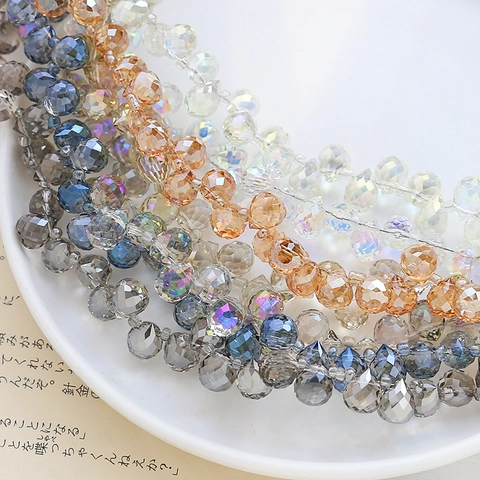 Japanischer Stil Facettierte Tränenform Glasperlen Für DIY Schmuckherstellung Handgefertigte Armband Halskette Ohrring Bastelmaterial Zubehör