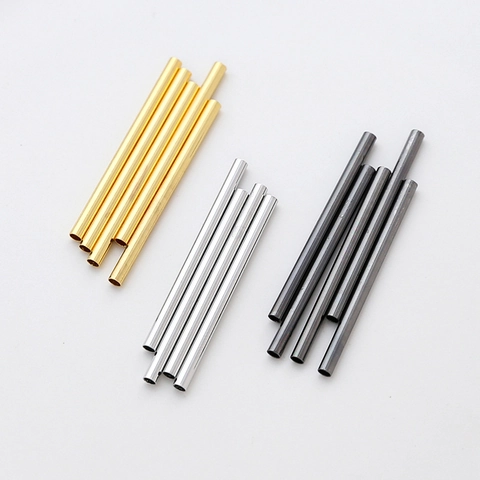 Minimalistische Kupfer Vergoldet Metallrohr Perlen DIY Schmuckzubehör Handgefertigte Barock Stil Spacer Rohr Zubehör