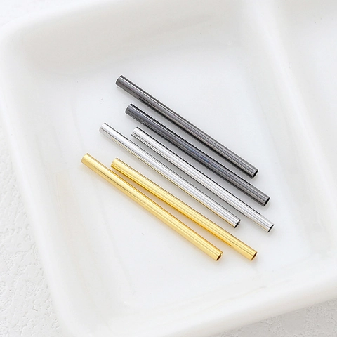 Minimalistische Kupfer Vergoldet Metallrohr Perlen DIY Schmuckzubehör Handgefertigte Barock Stil Spacer Rohr Zubehör