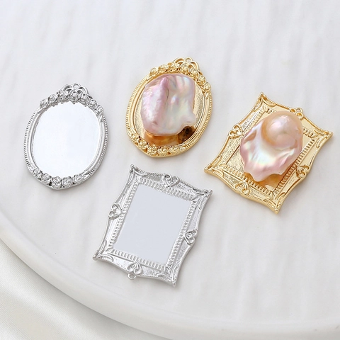 Βάση Μενταγιόν Κορνίζα Μπαρόκ DIY Βίντατζ Ανάγλυφο Λουλούδι Επιχρυσωμένο 14k Χαλκός Αξεσουάρ Κατασκευής Κοσμημάτων Για Κολιέ Βραχιόλι