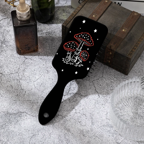 Cartoon Mushroom Pattern Air Cushion Hair Comb Retro Artistic Detangling Hair Brush Anti-Static ABS Massage Brush For Women Girls