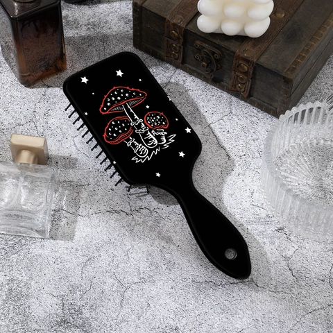 Cartoon Mushroom Pattern Air Cushion Hair Comb Retro Artistic Detangling Hair Brush Anti-Static ABS Massage Brush For Women Girls