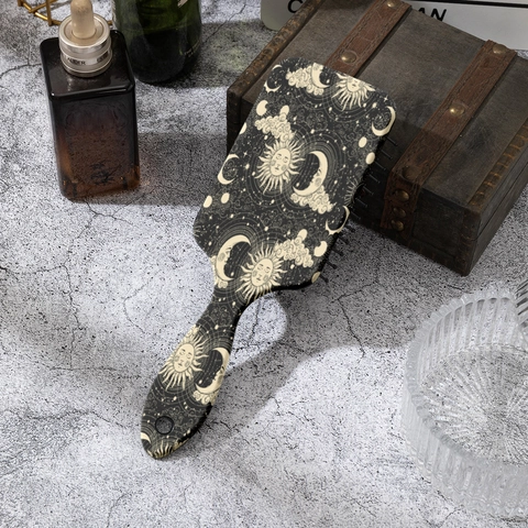 Vintage Constellation Pattern Air Cushion Hair Brush Retro Sun Moon Star Printed Scalp Massage Paddle Detangling Comb