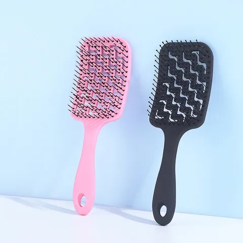 Hollow Massage Detangling Hairbrush Curved Ribs Comb For Wet Dry Hair Eco-friendly Scalp Massage Vent Brush For Women Daily Hair Care