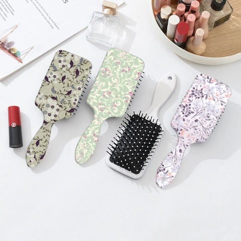 Blumen Bedruckte Luftkissen Haarbürste Anti-verwirrung Kopfhautmassage Paddel Haarbürste Vintage Landhausstil Damen Beauty Werkzeug