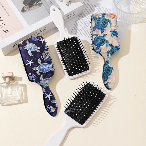 ABS Meeresschildkröte Bedruckt Luftkissen Massage Haarbürste Kopfhaut Entwirrer Kamm Für Damen Professionelle Salon Styling Tool