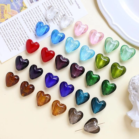 Retro Herz Lampwork Glasperlen Für DIY Schmuckherstellung Zubehör Handgefertigte Bastelperlen Mehrfarbig Herzförmige Perlen