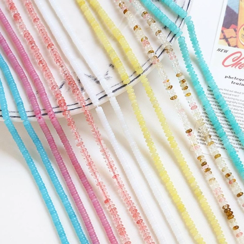 Handmade Glass Resin Beads DIY Jewelry Making Material Colorful Flat Round Spacer Beads For Necklace Earring Bracelet Minimalist Style