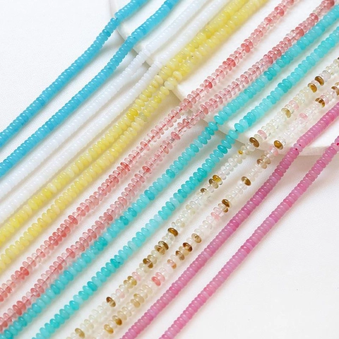 Handmade Glass Resin Beads DIY Jewelry Making Material Colorful Flat Round Spacer Beads For Necklace Earring Bracelet Minimalist Style