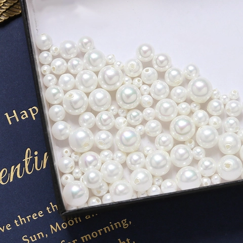 High Gloss Round Glass Artificial Pearl Beads With Single Hole For DIY Jewelry Making Handmade Earrings Necklaces Accessories