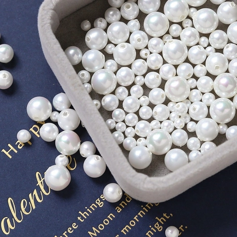 High Gloss Round Glass Artificial Pearl Beads With Single Hole For DIY Jewelry Making Handmade Earrings Necklaces Accessories