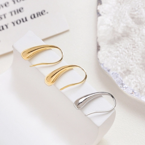 Minimalistische Koper Echt Vergulde Traanvorm Oorbelhaken DIY Sieraden Maken Onderdelen Gepolijst Waterdruppel Oordraden Accessoires