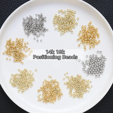 Copper Gold Plated Stopper Spacer Crimp Beads Round Fixed Positioning Beads For DIY Necklace Bracelet Jewelry Making Accessories