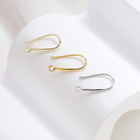 DIY Earring Hooks Real Gold Plated Copper Earring Findings For Jewelry Making Handmade Craft Ear Wire Jewelry Materials