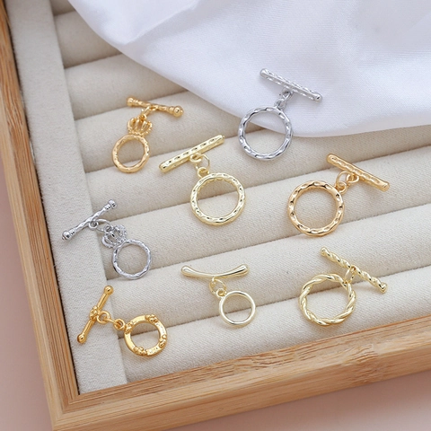 DIY Schmuckzubehör Echtvergoldetes Kupfer Knebelverschluss OT Schnalle Verbinder Für Halsketten Armbänder Handgefertigte Accessoires