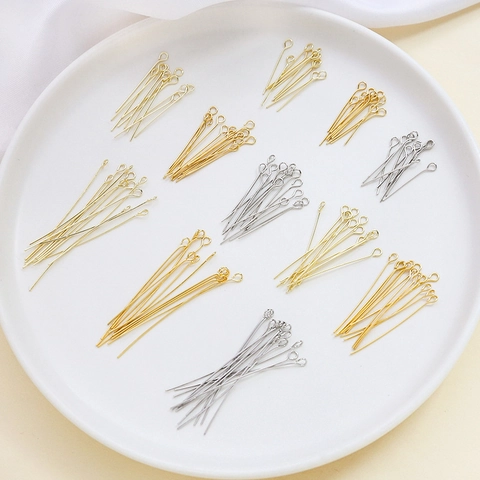 Copper Gold Plated Eye Pins DIY Jewelry Findings Beaded Materials For Necklace Earring Bracelet Handicraft Supplies Making