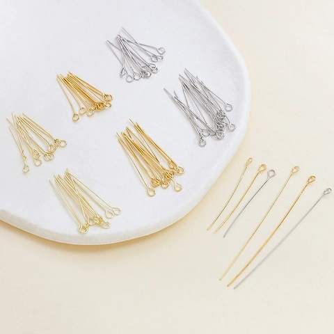 Copper Gold Plated Eye Pins DIY Jewelry Findings Beaded Materials For Necklace Earring Bracelet Handicraft Supplies Making
