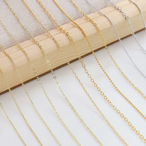 Copper Gold Plated Bulk Link O-Chain Bead Chain DIY Necklace Bracelet Jewelry Making Materials Jewelry Findings Chain