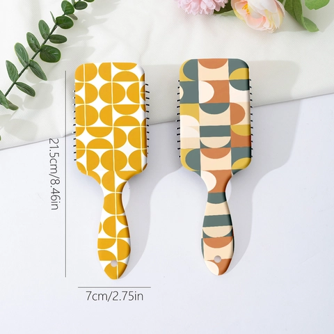 Modern Art Impressionist Geometric Printed Air Cushion Massage Comb For Women ABS Portable Hair Detangling Brush For Home