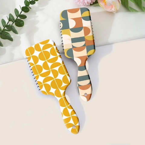 Modern Art Impressionist Geometric Printed Air Cushion Massage Comb For Women ABS Portable Hair Detangling Brush For Home