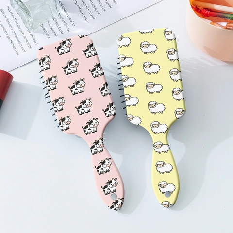 Sweet Cartoon Cow Sheep Pattern Air Cushion Hair Comb For Girls ABS Plastic Scalp Massage Hairbrush Beauty Styling Tool