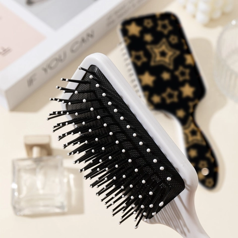 Luftkissen-Haarbürste mit Sternenhimmel-Druck ABS Kopfhautmassage Entwirrungskamm für Damen Tragbares Haarstyling-Tool