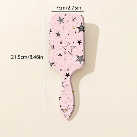 Women Fashion Pink Starry Sky Air Cushion Massage Comb ABS Material Star Pattern Printed Hairbrush Home Travel Hair Care Tool