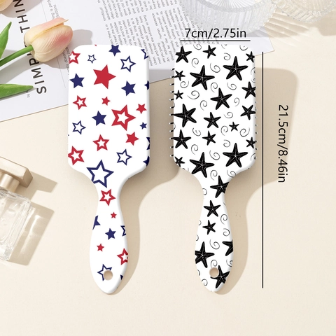 Cute Dopamine Star Pattern Air Cushion Massage Comb For Women ABS Portable Printed Pentagram Starfish Detangling Hairbrush