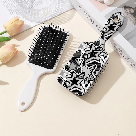 Trendy Star Pattern Air Cushion Hairbrush Scalp Massage Detangling Comb For Women ABS Plastic Portable Hair Tool