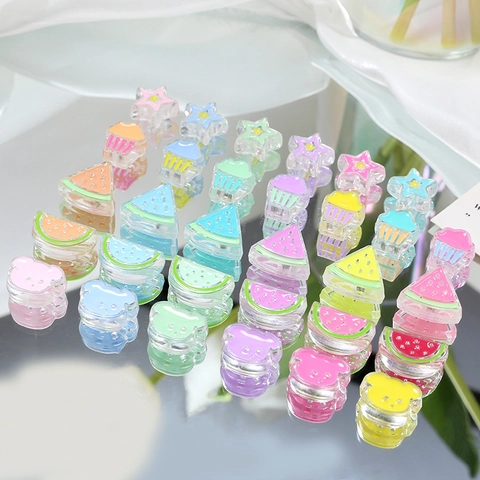 Acrylic Resin Candy Color Beads For DIY Jewelry Handmade Star Bear Flower Watermelon Shape Perforated Beads Materials
