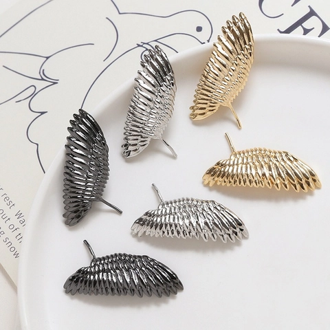 Barok Veer Vleugel Sieraden Maken Bevindingen Koper Verguld DIY Oorbel Stift Accessoires Voor Vrouwen Handgemaakt
