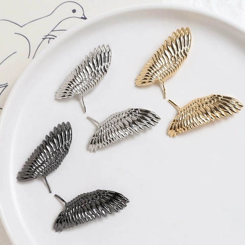 Barok Veer Vleugel Sieraden Maken Bevindingen Koper Verguld DIY Oorbel Stift Accessoires Voor Vrouwen Handgemaakt
