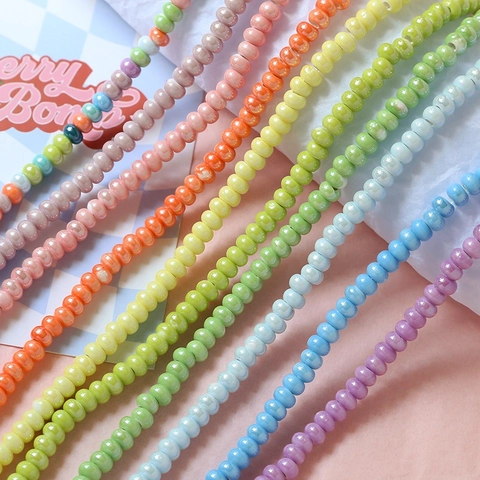 Colorful Macaron Ceramic Beads Glazed Loose Round Beads For DIY Jewelry Making Handmade Necklace Bracelet Accessories Material