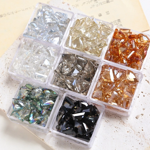 Vintage Triangle Glass Faceted Beads DIY Colorful Loose Beads For Jewelry Making Necklace Bracelet Accessory Material