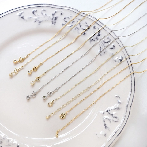 Catena Veneziana Regolabile in Rame Placcato Oro 14K 18K Per Creazione Collane Fai da Te Accessori Gioielli Con Design ad Ago