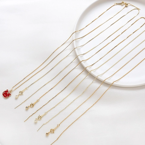 Catena Veneziana Regolabile in Rame Placcato Oro 14K 18K Per Creazione Collane Fai da Te Accessori Gioielli Con Design ad Ago