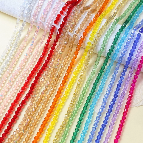 Faceted Glass Beads Colorful Crystal Plated Round Earth Beads For DIY Jewelry Making Necklace Bracelet Handcraft Strands