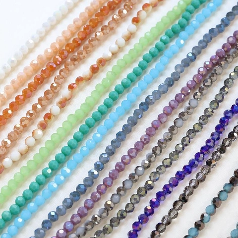 Faceted Glass Rondelle Beads Colorful Crystal Loose Spacer Beads Strand For DIY Jewelry Making Necklace Bracelet Earrings Accessories Handmade Materials
