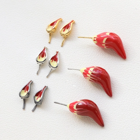 DIY Fox Enamel Charms Set For Jewelry Making Copper Real Gold Plated Animal Ears And Tail Accessory For Pearl Necklace Earring
