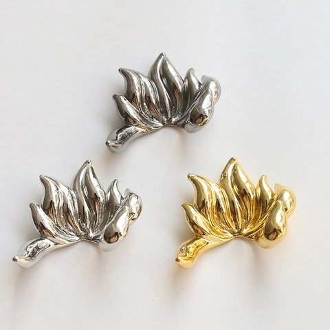 Gold Plated Copper Fox Tail Charms For DIY Jewelry Making Flame Shape Abstract Pendants Craft Findings Accessories For Women