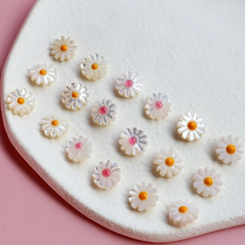 Handgesneden Natuurlijke Schelp Madeliefje Kralen Voor DIY Ketting Oorbellen Sieraden Maken Parelmoer Losse Kralen