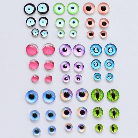 Evil Eye Round Glass Cabochons For Jewelry Making DIY Craft Charms For Doll Making Baroque Style Accessory Mixed Patterns