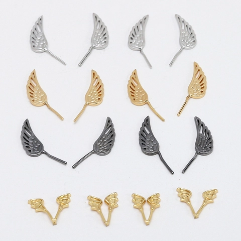 Gold Plated Alloy Wing Charms For Jewelry Making Angel Feather Devil Bat Wing Pendants For Earrings Necklace Bracelet Craft